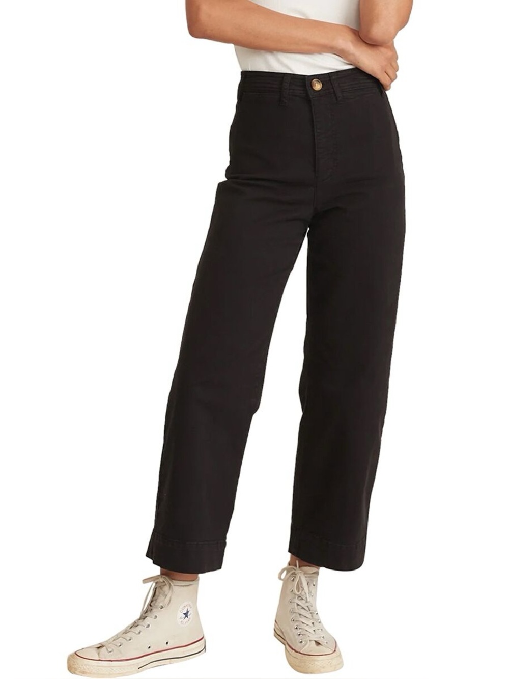 Marine Layer Bridget Wide Leg Front Pocket Crop Pant Size 10